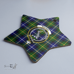Scottish MacNeil of Barra Modern Clan Tartan Crest Star Ceramic Ornament