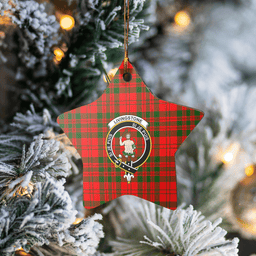 Scottish Livingstone Modern Clan Tartan Crest Star Ceramic Ornament