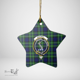 Scottish MacNeil (of Colonsay) Clan Tartan Crest Star Ceramic Ornament