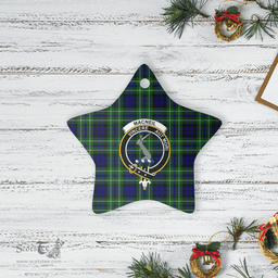 Scottish MacNeil (of Colonsay) Clan Tartan Crest Star Ceramic Ornament