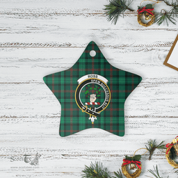 Scottish Ross Hunting Modern Clan Tartan Crest Star Ceramic Ornament
