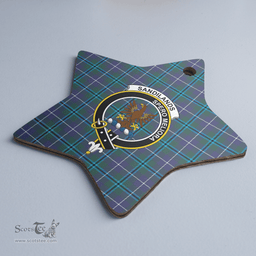 Scottish Sandilands (Douglas) Clan Tartan Crest Star Ceramic Ornament