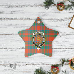 Scottish MacKintosh Ancient Clan Tartan Crest Star Ceramic Ornament