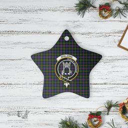Scottish Spalding Murray of Atholl Modern Clan Tartan Crest Star Ceramic Ornament