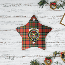 Scottish Stewart Royal Modern Clan Tartan Crest Star Ceramic Ornament