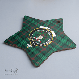 Scottish Ross Hunting Modern Clan Tartan Crest Star Ceramic Ornament