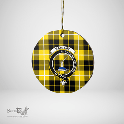 Scottish Barclay Dress Modern Clan Tartan Crest Round Ceramic Ornament