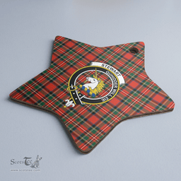 Scottish Stewart (of Appin) Clan Tartan Crest Star Ceramic Ornament
