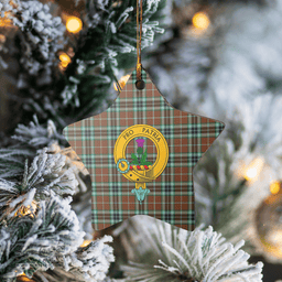 Scottish Thomson Hunting Modern Clan Tartan Crest Star Ceramic Ornament