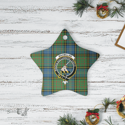 Scottish MacMillan Hunting Ancient Clan Tartan Crest Star Ceramic Ornament