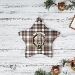 Scottish Stewart Dress Modern Clan Tartan Crest Star Ceramic Ornament