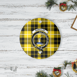 Scottish Barclay Dress Modern Clan Tartan Crest Round Ceramic Ornament