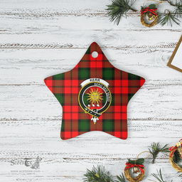 Scottish Kerr Modern Clan Tartan Crest Star Ceramic Ornament