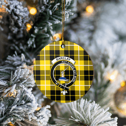 Scottish Barclay Dress Modern Clan Tartan Crest Round Ceramic Ornament