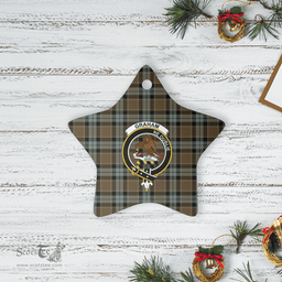 Scottish Graham of Menteith Weathered Clan Tartan Crest Star Ceramic Ornament