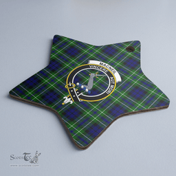 Scottish MacNeil (of Colonsay) Clan Tartan Crest Star Ceramic Ornament