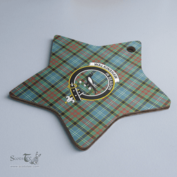 Scottish Walkinshaw Clan Tartan Crest Star Ceramic Ornament