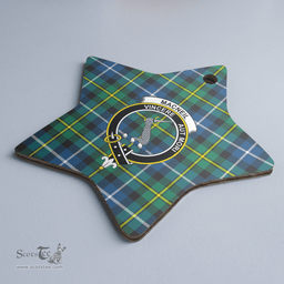 Scottish MacNeill of Barra Ancient Clan Tartan Crest Star Ceramic Ornament