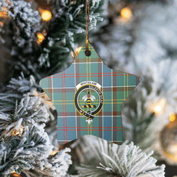 Scottish Whitelaw Clan Tartan Crest Star Ceramic Ornament