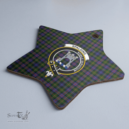 Scottish Spalding Murray of Atholl Modern Clan Tartan Crest Star Ceramic Ornament