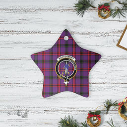 Scottish Montgomery Modern Clan Tartan Crest Star Ceramic Ornament