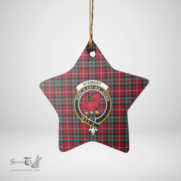 Scottish Stewart (Stuart) of Bute Clan Tartan Crest Star Ceramic Ornament