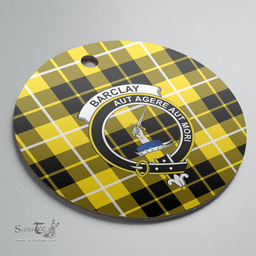 Scottish Barclay Dress Modern Clan Tartan Crest Round Ceramic Ornament