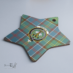 Scottish Whitelaw Clan Tartan Crest Star Ceramic Ornament