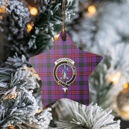 Scottish Montgomery Modern Clan Tartan Crest Star Ceramic Ornament