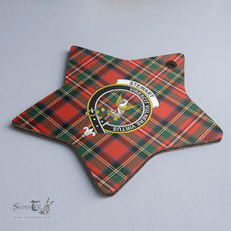 Scottish Stewart Royal Modern Clan Tartan Crest Star Ceramic Ornament