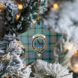 Scottish MacDonnell of Glengarry Ancient Clan Tartan Crest Star Ceramic Ornament
