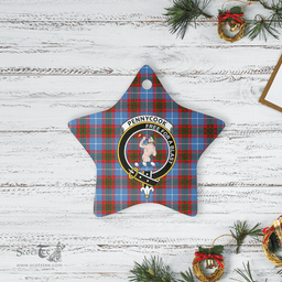 Scottish Pennycook (Edinburgh) Clan Tartan Crest Star Ceramic Ornament