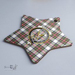 Scottish Stewart Dress Modern Clan Tartan Crest Star Ceramic Ornament