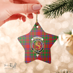 Scottish MacKintosh Modern Clan Tartan Crest Star Ceramic Ornament