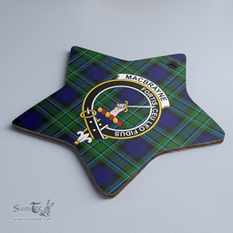Scottish MacCallum Modern Clan Tartan Crest Star Ceramic Ornament