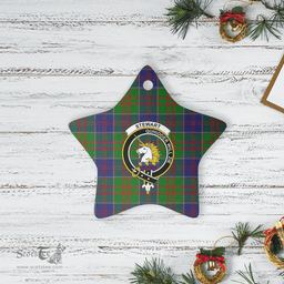 Scottish Stewart of Appin Hunting Modern Clan Tartan Crest Star Ceramic Ornament