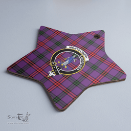 Scottish Montgomery Modern Clan Tartan Crest Star Ceramic Ornament