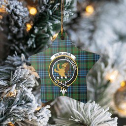 Scottish Newlands Clan Tartan Crest Star Ceramic Ornament
