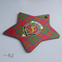 Scottish MacKintosh Modern Clan Tartan Crest Star Ceramic Ornament