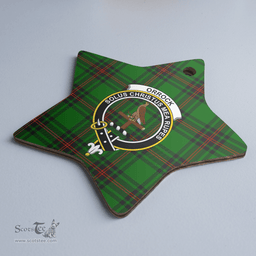 Scottish Orrock (Fife) Clan Tartan Crest Star Ceramic Ornament