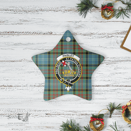 Scottish Paisley District Clan Tartan Crest Star Ceramic Ornament