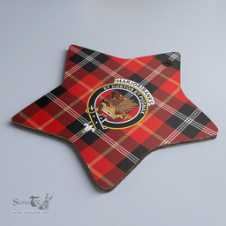 Scottish Marjoribanks Clan Tartan Crest Star Ceramic Ornament