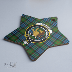 Scottish Newlands Clan Tartan Crest Star Ceramic Ornament