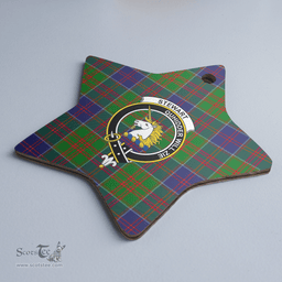 Scottish Stewart of Appin Hunting Modern Clan Tartan Crest Star Ceramic Ornament
