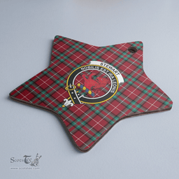 Scottish Stewart (Stuart) of Bute Clan Tartan Crest Star Ceramic Ornament