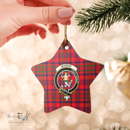 Scottish Murray of Tulloch Modern Clan Tartan Crest Star Ceramic Ornament