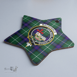 Scottish MacDonald of the Isles Hunting Modern Clan Tartan Crest Star Ceramic Ornament