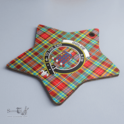 Scottish Ogilvie Clan Tartan Crest Star Ceramic Ornament