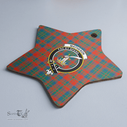 Scottish Matheson Ancient Clan Tartan Crest Star Ceramic Ornament