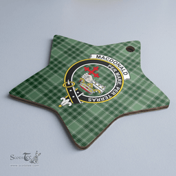Scottish MacDonald Lord of the Isles Hunting Clan Tartan Crest Star Ceramic Ornament